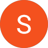 Orange circular icon with a white letter S centered inside.